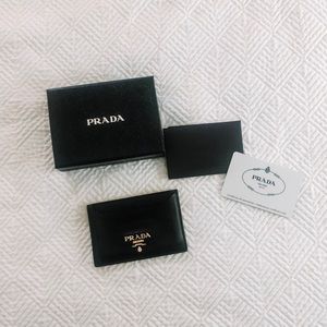 Prada Saffiano Card Case in Black